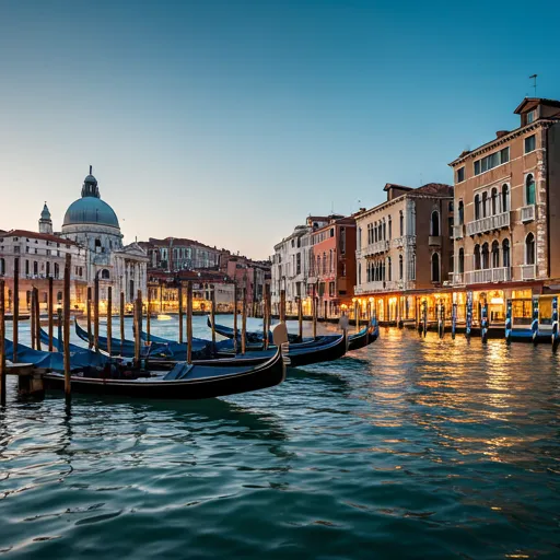 Excursiones - Vista panorámica de los canales y góndolas en Venecia